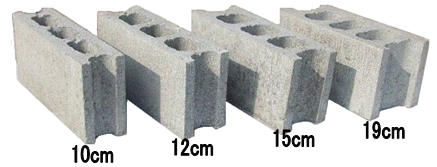建築用空洞コンクリートブロック 寸法、サイズ、種類、規格
